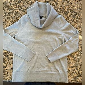 Merino wool blend cowl neck turtleneck